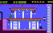 Bruce Lee for IBM PC/Compatibles - The black ninja awaits as I fall off of a platform...