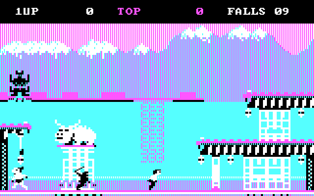 Bruce Lee IBM PC/Compatibles Screenshot: Game start.