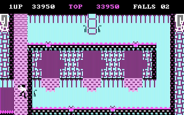 Bruce Lee IBM PC/Compatibles Screenshot: There are multiple paths to take on this screen...