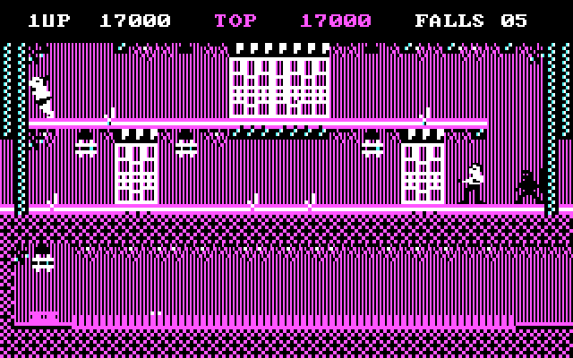 Bruce Lee IBM PC/Compatibles Screenshot: Avoid the traps on this screen...