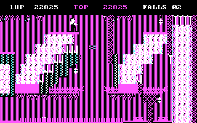 Bruce Lee IBM PC/Compatibles Screenshot: Climb and jump your way past challenges here...