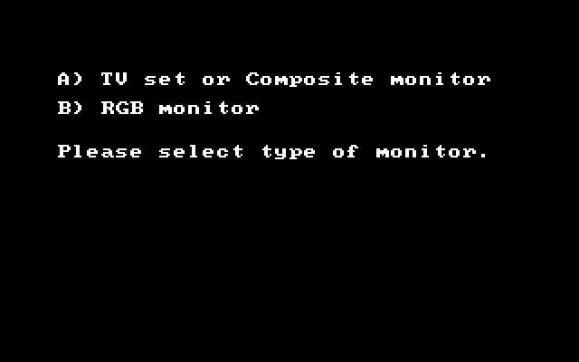 Bruce Lee IBM PC/Compatibles Screenshot: With a CGA card both composite and RGB monitors are supported.