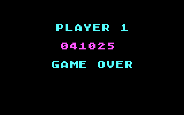 Bruce Lee IBM PC/Compatibles Screenshot: Game over.