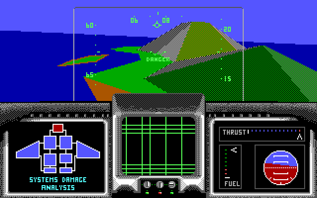 David Wolf: Secret Agent IBM PC/Compatibles Screenshot: Flying...somehow, I need to dodge some missiles!