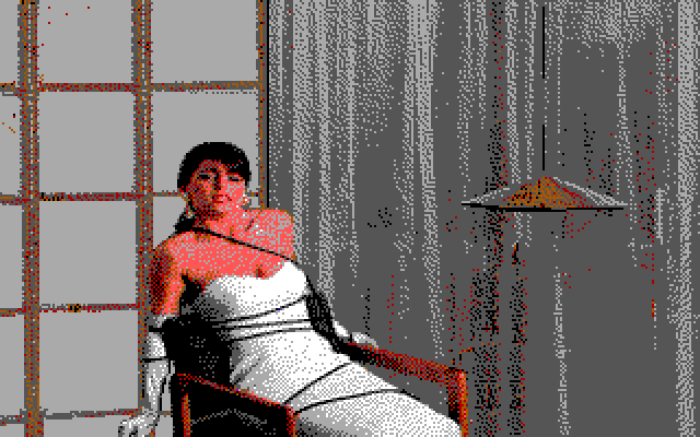 David Wolf: Secret Agent IBM PC/Compatibles Screenshot: Kelly is tied up; can you help her?