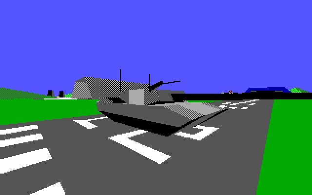 David Wolf: Secret Agent IBM PC/Compatibles Screenshot: A tank gets in the way...
