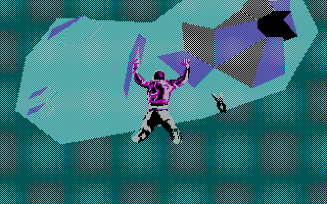 David Wolf: Secret Agent IBM PC/Compatibles Screenshot: Skydiving...better catch up to that guy who has a parachute!