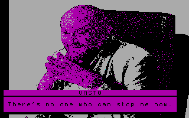 David Wolf: Secret Agent IBM PC/Compatibles Screenshot: Oh, I'm sure someone could stop him...