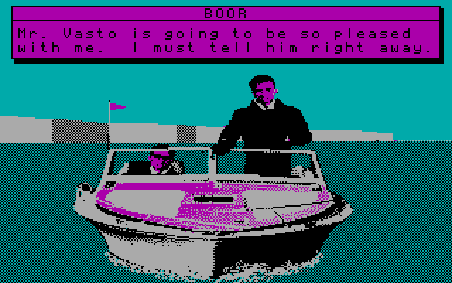 David Wolf: Secret Agent IBM PC/Compatibles Screenshot: This guy is always happy if he wins...