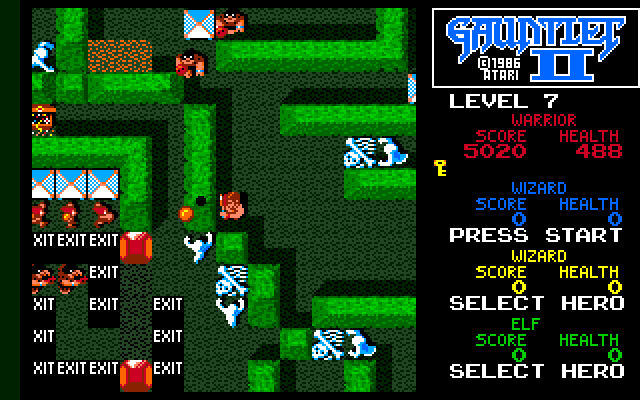 Gauntlet II Amiga Screenshot: Lots of exits...how do I reach them?