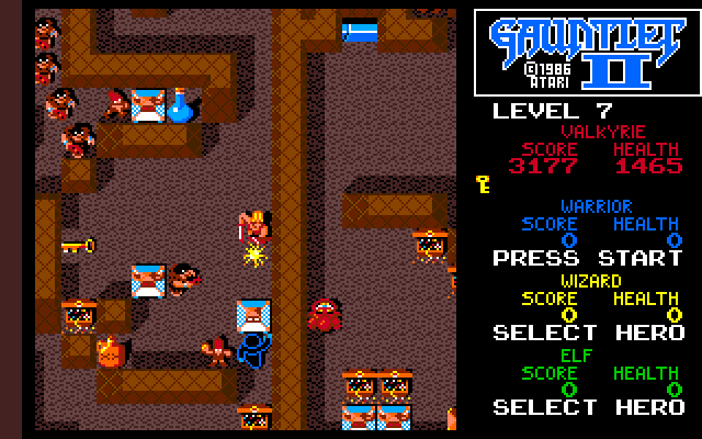 Gauntlet II Amiga Screenshot: A key! You can never have too many of those...