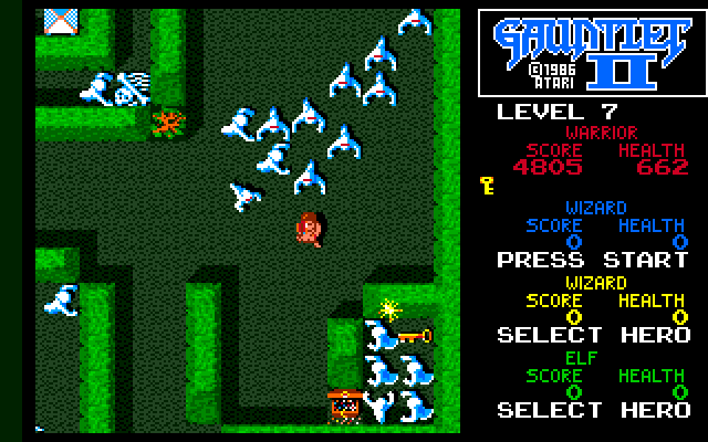 Gauntlet II Amiga Screenshot: Being chased by ghosts...!