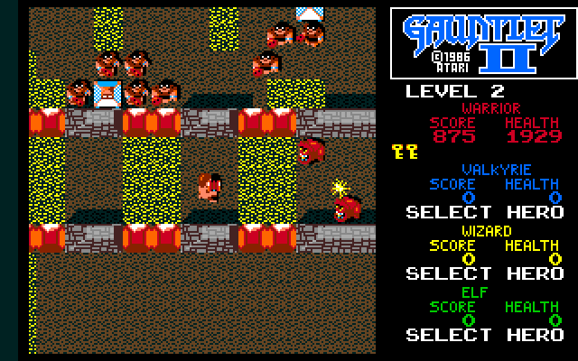 Gauntlet II Amiga Screenshot: Those barriers drain energy when they're flashing.