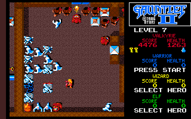 Gauntlet II Amiga Screenshot: Temporary repulsiveness causes all enemies to run away from you...