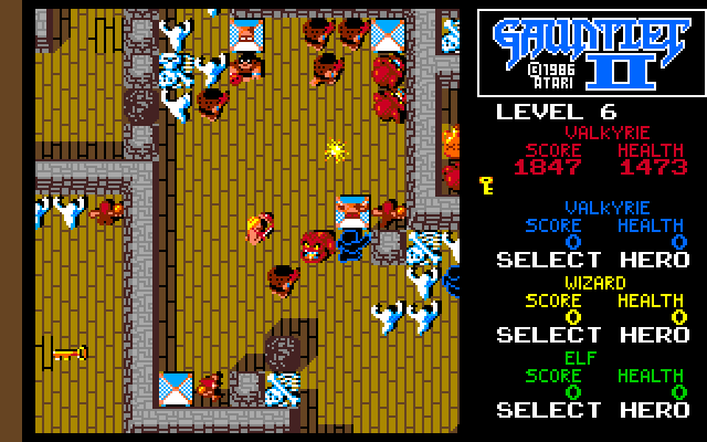 Gauntlet II Amiga Screenshot: Various enemies attack from all corners...