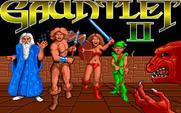 Gauntlet II for Amiga - Title screen; the Gauntlet II logo flashes different colors.