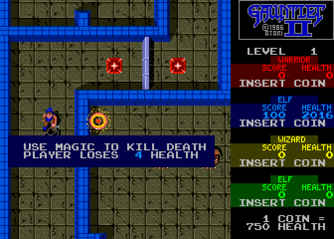 Gauntlet II Arcade Screenshot: Game attract mode.