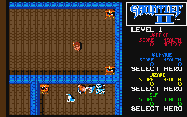 Gauntlet II Atari ST Screenshot: The game starts here.