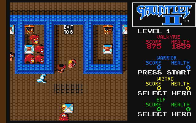 Gauntlet II Atari ST Screenshot: Some exits allow you to skip levels.