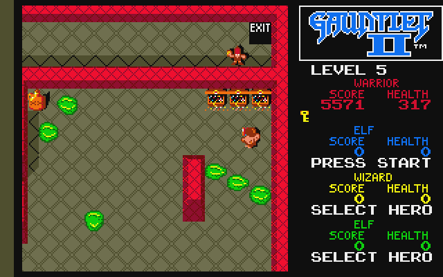 Gauntlet II Atari ST Screenshot: Avoid all of the acid puddles...