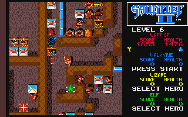 Gauntlet II Atari ST Screenshot: Which way to the exit?