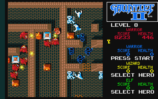 Gauntlet II Atari ST Screenshot: Fighting demons...