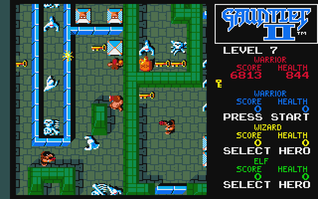 Gauntlet II Atari ST Screenshot: Found a key at the start of this level.