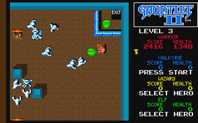 Gauntlet II Atari ST Screenshot: Here's the exit, but I need a key!