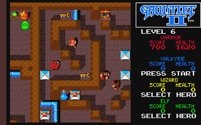 Gauntlet II Atari ST Screenshot: This level has narrow passages...