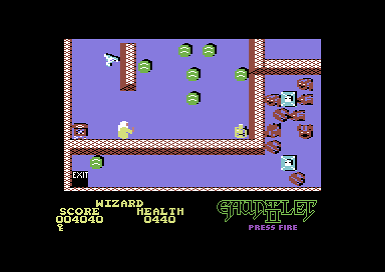 Gauntlet II Commodore 64 Screenshot: There's the exit!