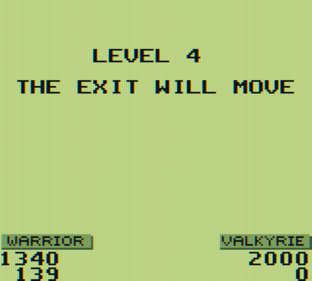 Gauntlet II Game Boy Screenshot: The exit will move on the next level!