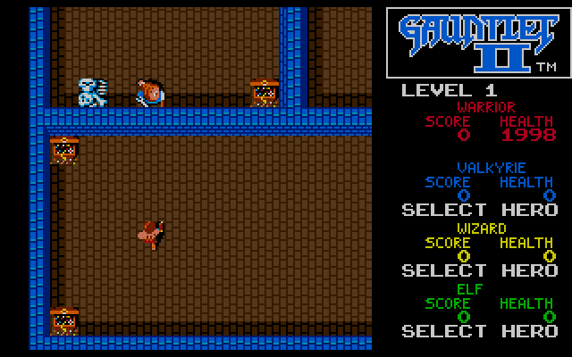 Gauntlet II IBM PC/Compatibles Screenshot: The game starts here.