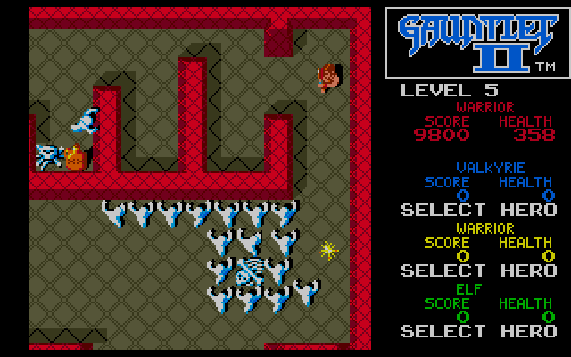 Gauntlet II IBM PC/Compatibles Screenshot: That is a lot of ghosts!