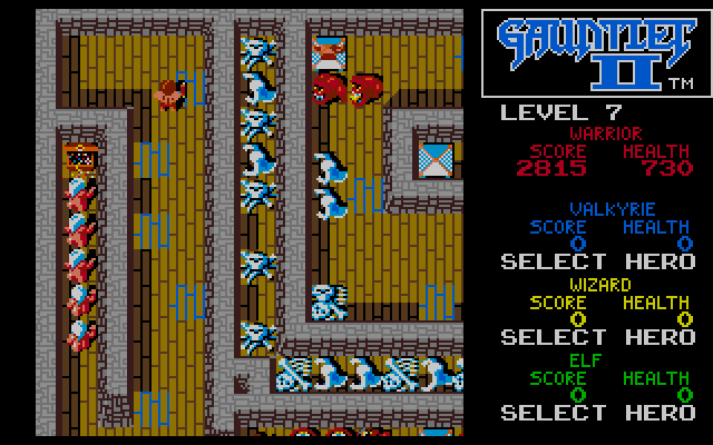 Gauntlet II IBM PC/Compatibles Screenshot: Flashing floor tiles often have side effects.
