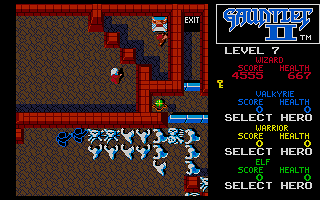 Gauntlet II IBM PC/Compatibles Screenshot: There's the exit; but how do I reach it?
