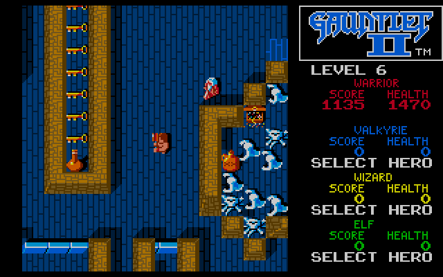 Gauntlet II IBM PC/Compatibles Screenshot: Lots of keys...if only I could get to them!