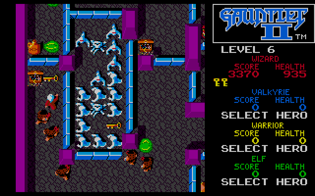 Gauntlet II IBM PC/Compatibles Screenshot: Help, I'm trapped!