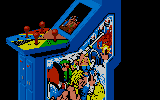 Gauntlet II IBM PC/Compatibles Screenshot: The game begins with an animated zoom in to a Gauntlet arcade machine.