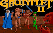 Gauntlet II for IBM PC/Compatibles - Title screen; the Gauntlet II logo flashes different colors.