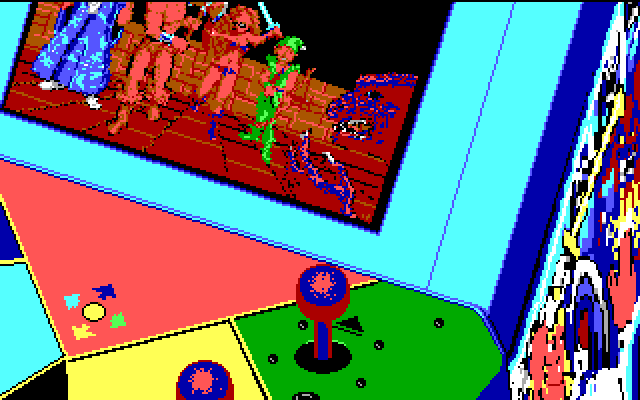 Gauntlet II IBM PC/Compatibles Screenshot: A closer view of the Gauntlet arcade machine.