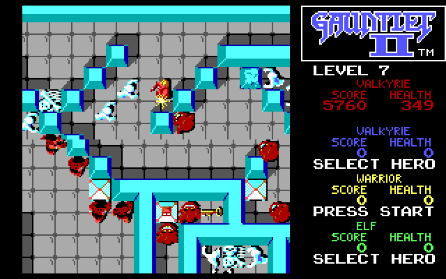 Gauntlet II IBM PC/Compatibles Screenshot: Lost in the maze...