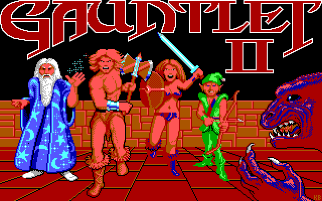 Gauntlet II IBM PC/Compatibles Screenshot: Title screen.