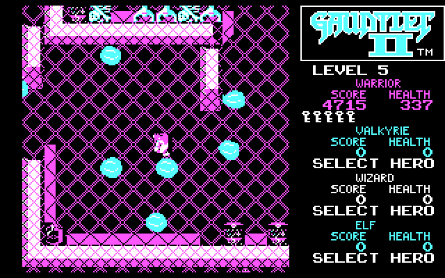 Gauntlet II IBM PC/Compatibles Screenshot: Be careful, avoid the acid puddles.