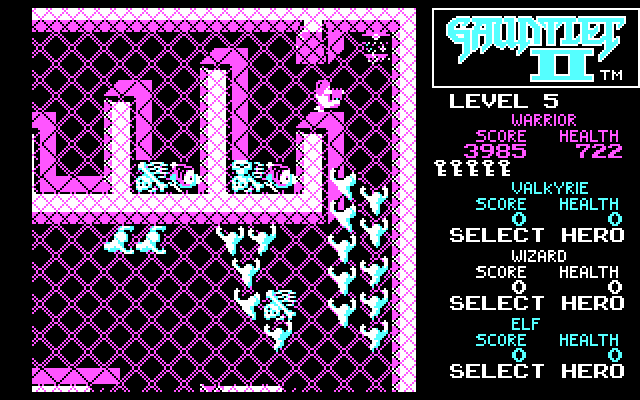 Gauntlet II IBM PC/Compatibles Screenshot: Lots of ghosts here!