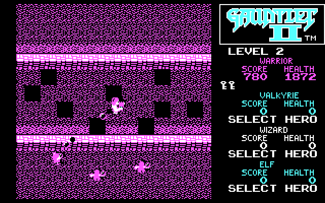 Gauntlet II IBM PC/Compatibles Screenshot: Certain tiles stun your character.