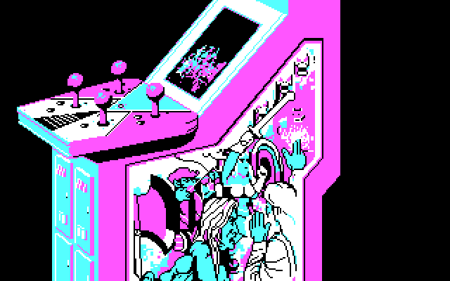 Gauntlet II IBM PC/Compatibles Screenshot: The game begins with an animated zoom in to a Gauntlet arcade machine.