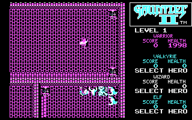 Gauntlet II IBM PC/Compatibles Screenshot: The game begins here.