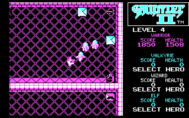 Gauntlet II IBM PC/Compatibles Screenshot: Collect keys to open doors!