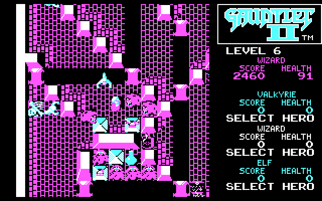 Gauntlet II IBM PC/Compatibles Screenshot: Trapped in a corner!