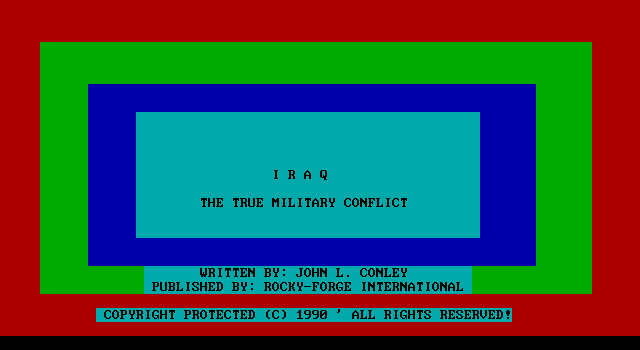 Iraq: The True Military Conflict IBM PC/Compatibles Screenshot: Title screen.